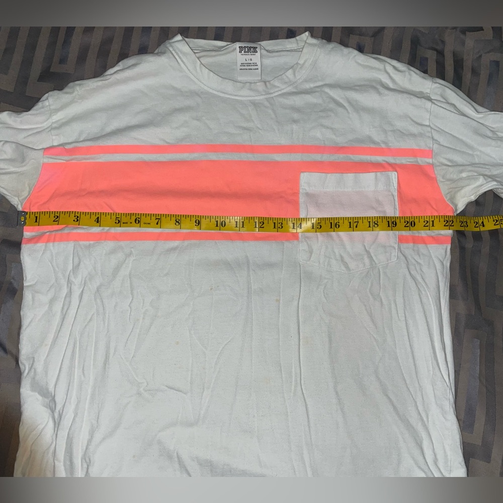 Pink Victoria’s Secret Long Sleeve Shirt Size Large Women’s White - Picture 9 of 10
